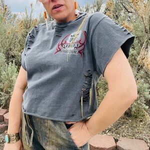 Retro Motorcycle Y2K Eagle Head Cotton T Shirt Made In The USA